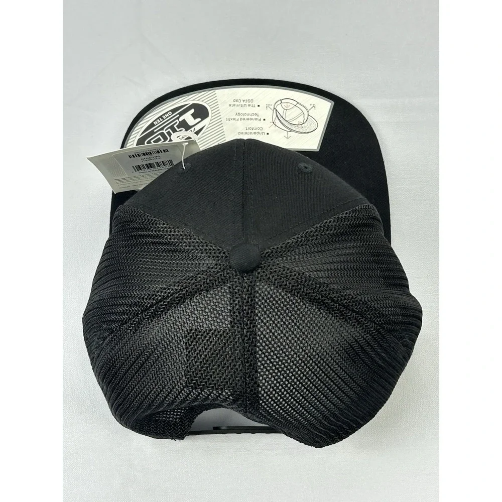Mustang Survival Hat Black Yupoong 110 Flexfit Tech Trucker Snapback Cap NWT